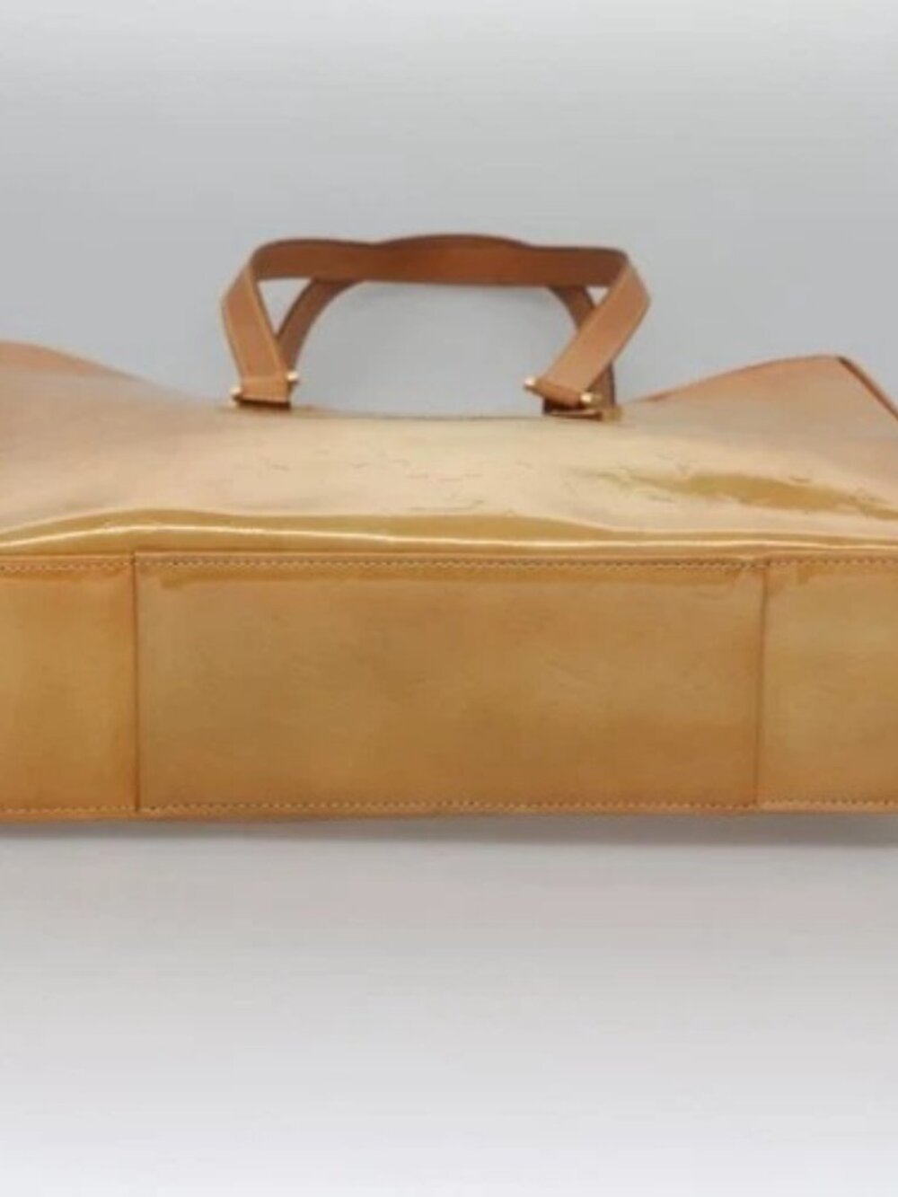 LOUIS VUITTON Monogram Vernis Columbus Tote Bag Beige M91023 LV Auth 100753 - Picture 5 of 16